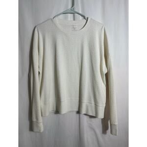 Calia Textured Cream Pullover – Size Medium (Oversized Fit)